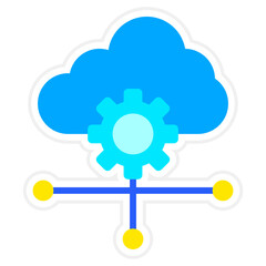 Cloud Settings Sticker Icon