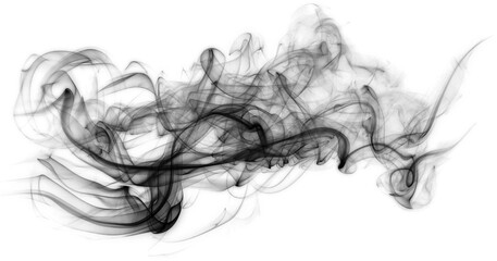 realistic black smoke on the transparent background