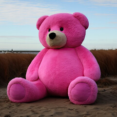 pink teddy with 5 feet