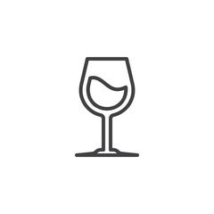 Wine glass line icon