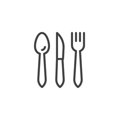 Fork knife and spoon line icon