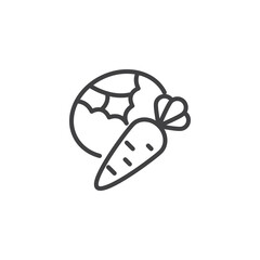 Cabbage and carrot line icon