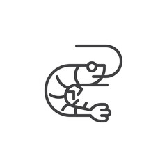 Shrimp or prawn line icon
