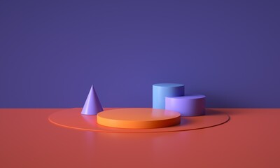 3D rendered geometric booth background