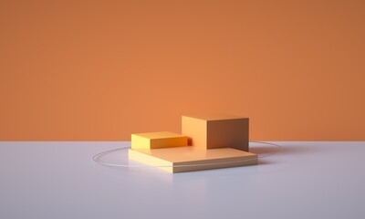 3D rendered geometric booth background