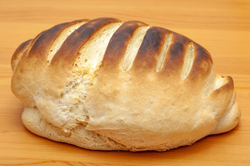 Home made bread on wooden desk