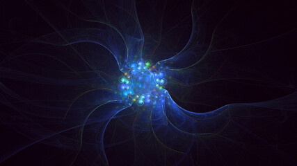 3D rendering abstract colorful fractal light background