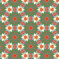 abstract orange and green background, ethnic and fabric pattern background, illustration art fashion style decorative geometric graphic.