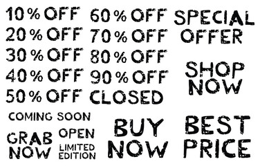 Sale Tags in Grunge Style. Shopping Banners