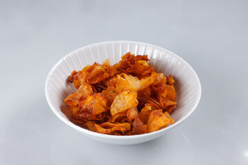 Kering Kentang Balado or Sweet and Spicy Crispy Potato with Caramelized Spice. 