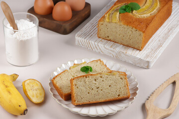 Homemade Banana Cake or Banana Bread.