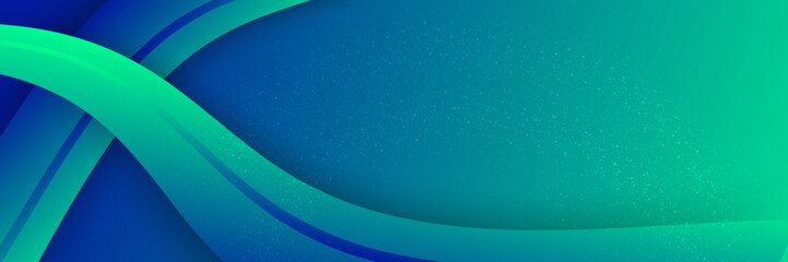 Corporate Blue and Green Banner with Simple Design