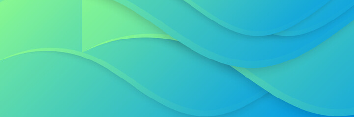 Visual Blue and Green Vector Banner with Subtle Patterns
