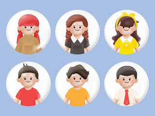 3d illustration cartoon teamwork business people profile image groups. 3d vector cartoon people design.