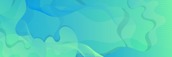 Clean Blue and Green Banner with Minimalist Elements