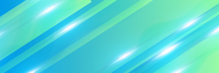 Visual Blue and Green Vector Banner with Subtle Patterns