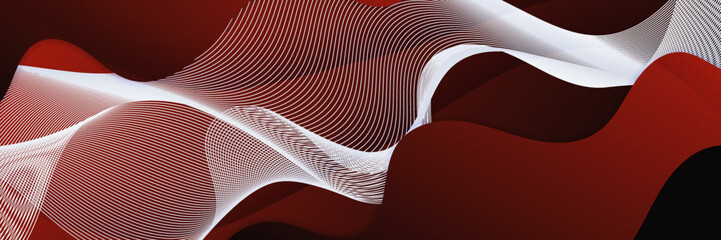 Bold Black and Red Banner with Creative Flow Design