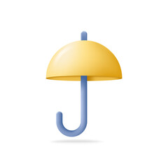 Isolated umbrella 3d vector icon on white