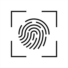 Fingerprint icon. Fingerprint identification icon for apps and websites with transparent background PNG.