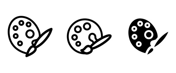 paint palette icon or logo isolated sign symbol vector illustration - high quality black style vector icons