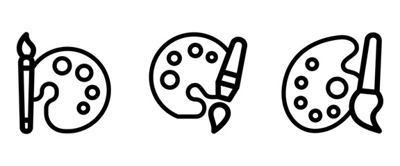 paint palette icon or logo isolated sign symbol vector illustration - high quality black style vector icons