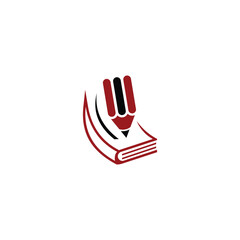 pencil and book education logo