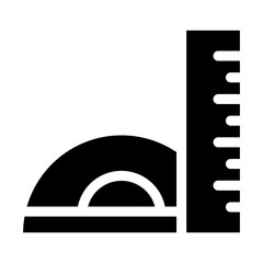 Fototapeta premium protractor and ruler icon or logo isolated sign symbol vector illustration - high quality black style vector icons