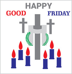 Background good friday and candle.Christian greeting card or banner of the Holy Week before Easter.