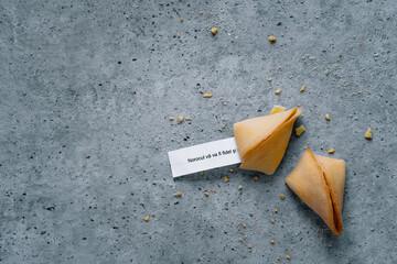 Fortune cookie on table