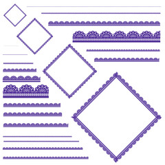 モダン大人カラーひし形サイズ違いフリルラインセット