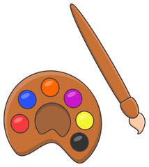 isolated paint pallete sticker
