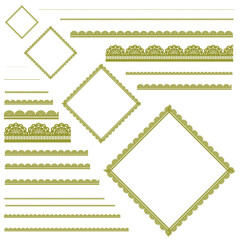 モダン大人カラーひし形サイズ違いフリルラインセット