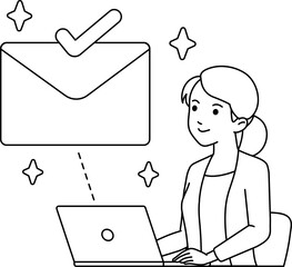 Female Entrepreneur Send Email Promotion Business Marketing