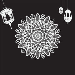 Circular pattern in form of mandala for Henna, Mehndi, tattoo, decoration. Decorative ornament in ethnic oriental style. Coloring book page.