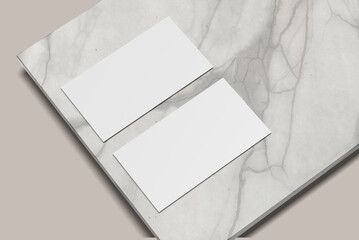 Business card with marble blank mockup