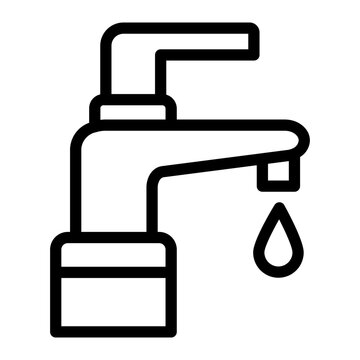 kran air ledeng line icon