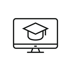 Editable Icon of Online Course,  Vector illustration isolated on white background. using for Presentation, website or mobile app