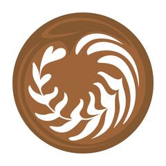Rosetta Latte art Coffee Logo Design on white background, Vector illustration