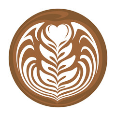 Slow Rosetta Latte art Coffee Logo Design on white background, Vector illustration