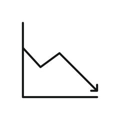 Editable Icon of Line Chart,  Vector illustration isolated on white background. using for Presentation, website or mobile app