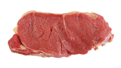 faux-filet de boeuf cru , isolé sur un fond blanc