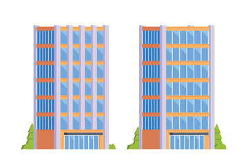 Vector elements representing high rise buildings for city illustration