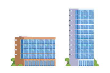 Vector elements representing high rise buildings for city illustration