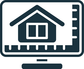 Building Design Software icon. Monochrome simple sign from construction instruments collection. Building Design Software icon for logo, templates, web design and infographics.