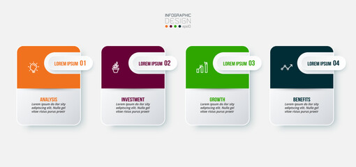 Infographic template business concept with step.
