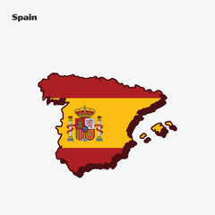 Obraz premium Spain Nation Flag Map Infographic