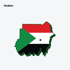 Sudan Nation Flag Map Infographic