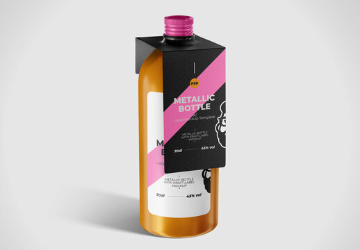 Metallic Bottle Label Mockup