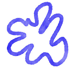 Blue Watercolor Lines Abstract Shapes 