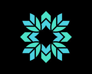 Abstract Flower Leaf Mandala Geometric Modern Decorative Ornate Symmetry Luxury Vector Logo Design